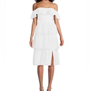 Amanda Uprichard Off Shoulder Dress - White Size S - bridal shower dress